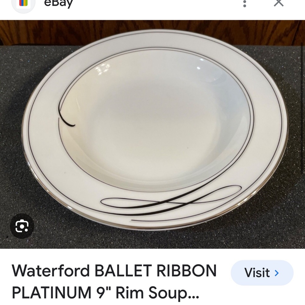 Waterford 4Pack Ballet Ribbon Fine China 9” Rim Soup Plate brand new in box